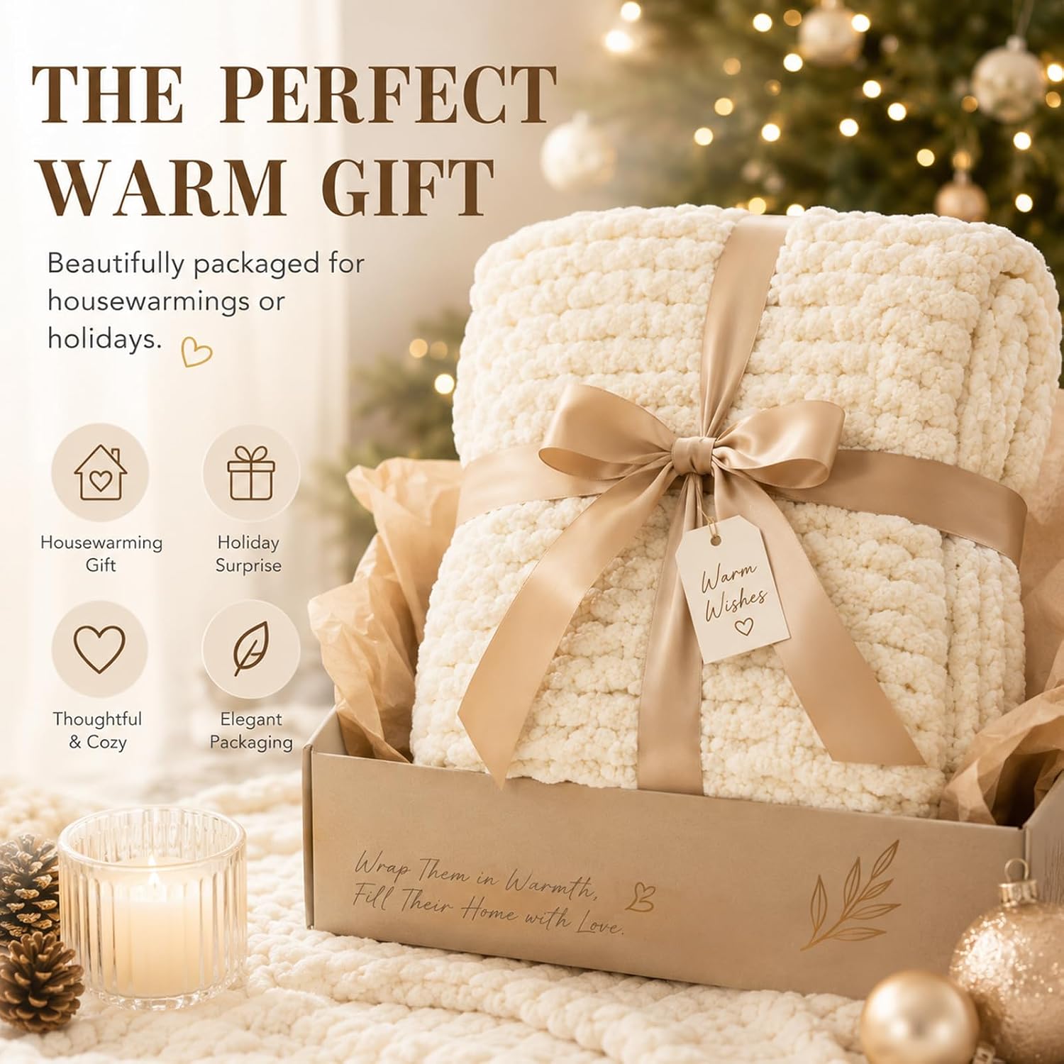 50x60 No Shed Chunky Cable Knit Chenille Throw Blanket